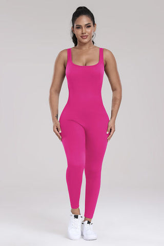Wide Strap Sleeveless Active Jumpsuit Wide Strap Sleeveless Active Jumpsuit