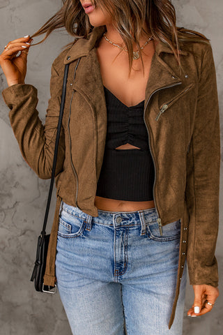 Vegan Suede Zip Detail Jacket Vegan Suede Zip Detail Jacket