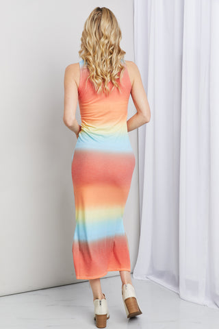 Zenana Gradient Sleeveless Slit Midi Dress Zenana Gradient Sleeveless Slit Midi Dress