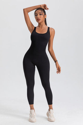 Wide Strap Sleeveless Active Jumpsuit Wide Strap Sleeveless Active Jumpsuit