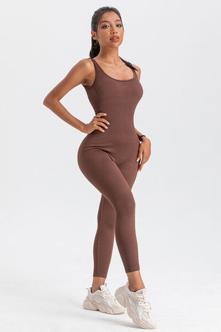 Wide Strap Sleeveless Active Jumpsuit Wide Strap Sleeveless Active Jumpsuit