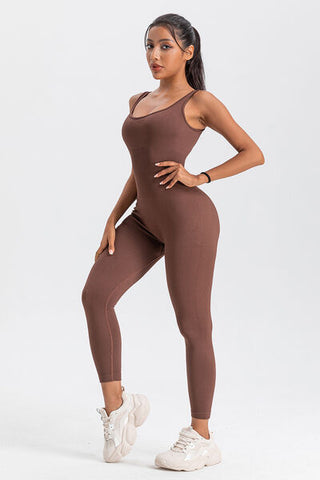 Wide Strap Sleeveless Active Jumpsuit Wide Strap Sleeveless Active Jumpsuit