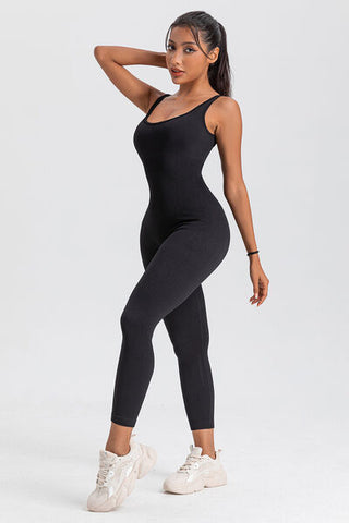 Wide Strap Sleeveless Active Jumpsuit Wide Strap Sleeveless Active Jumpsuit