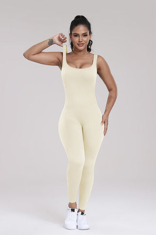 Wide Strap Sleeveless Active Jumpsuit Wide Strap Sleeveless Active Jumpsuit