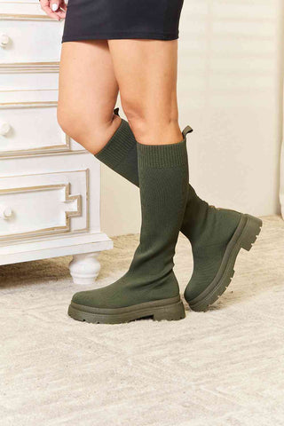 WILD DIVA Footwear Knee High Platform Sock Boots WILD DIVA Footwear Knee High Platform Sock Boots