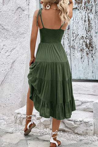 Tie-Shoulder Tiered Midi Dress Tie-Shoulder Tiered Midi Dress