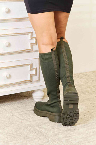 WILD DIVA Footwear Knee High Platform Sock Boots WILD DIVA Footwear Knee High Platform Sock Boots