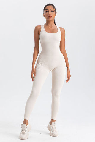 Wide Strap Sleeveless Active Jumpsuit Wide Strap Sleeveless Active Jumpsuit