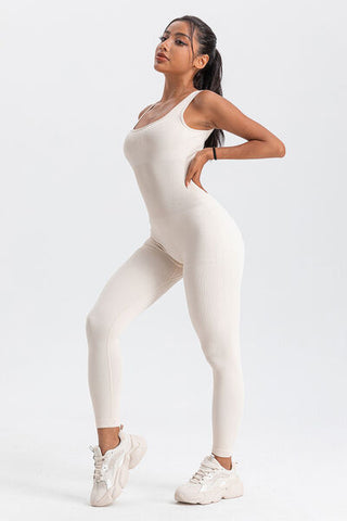 Wide Strap Sleeveless Active Jumpsuit Wide Strap Sleeveless Active Jumpsuit