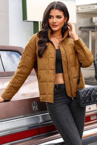 Zip Up Pocketed Long Sleeve Coat Zip Up Pocketed Long Sleeve Coat