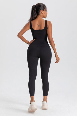 Wide Strap Sleeveless Active Jumpsuit Wide Strap Sleeveless Active Jumpsuit