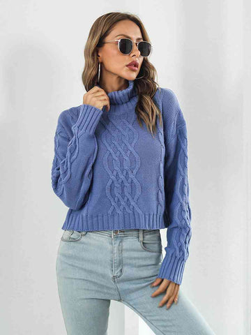 Turtleneck Dropped Shoulder Sweater Turtleneck Dropped Shoulder Sweater