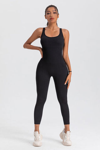 Wide Strap Sleeveless Active Jumpsuit Wide Strap Sleeveless Active Jumpsuit