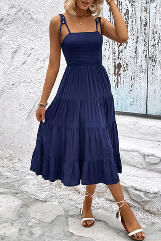 Tie-Shoulder Tiered Midi Dress Tie-Shoulder Tiered Midi Dress