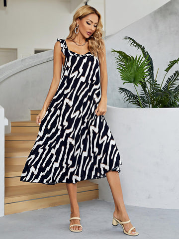 Two-Tone Low Back Midi Dress Two-Tone Low Back Midi Dress