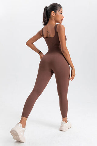 Wide Strap Sleeveless Active Jumpsuit Wide Strap Sleeveless Active Jumpsuit