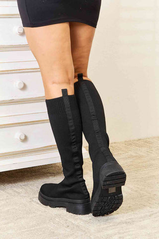 WILD DIVA Footwear Knee High Platform Sock Boots WILD DIVA Footwear Knee High Platform Sock Boots