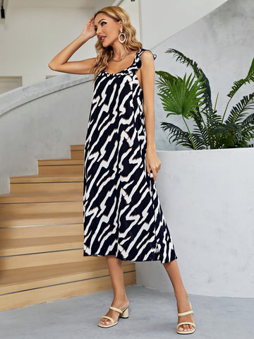 Two-Tone Low Back Midi Dress Two-Tone Low Back Midi Dress