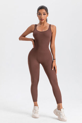 Wide Strap Sleeveless Active Jumpsuit Wide Strap Sleeveless Active Jumpsuit