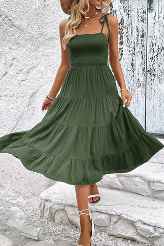 Tie-Shoulder Tiered Midi Dress Tie-Shoulder Tiered Midi Dress