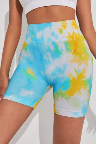 Tie-Dye Wide Waistband Sports Shorts Tie-Dye Wide Waistband Sports Shorts