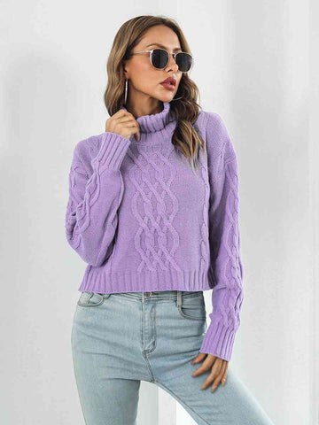 Turtleneck Dropped Shoulder Sweater Turtleneck Dropped Shoulder Sweater